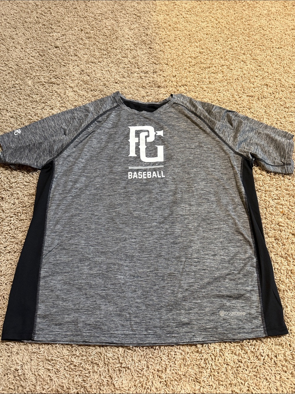 PG Baseball Grey Performance Tee - Perfect Game Baseball